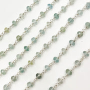 Aquamarine Sterling Silver Wire Chain